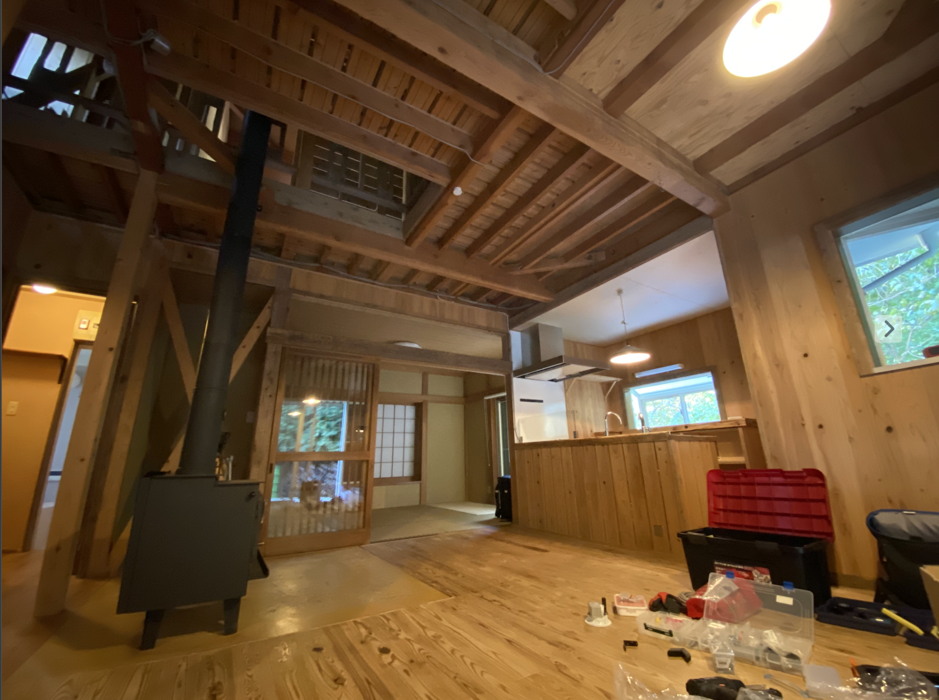 施工前のリビング照明